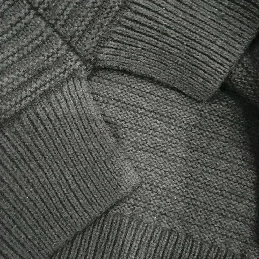 [S]Madewell Black Ruffle-Neck Pullover Sweater in  Cotton-Merino Yarn - Picture 6 of 10
